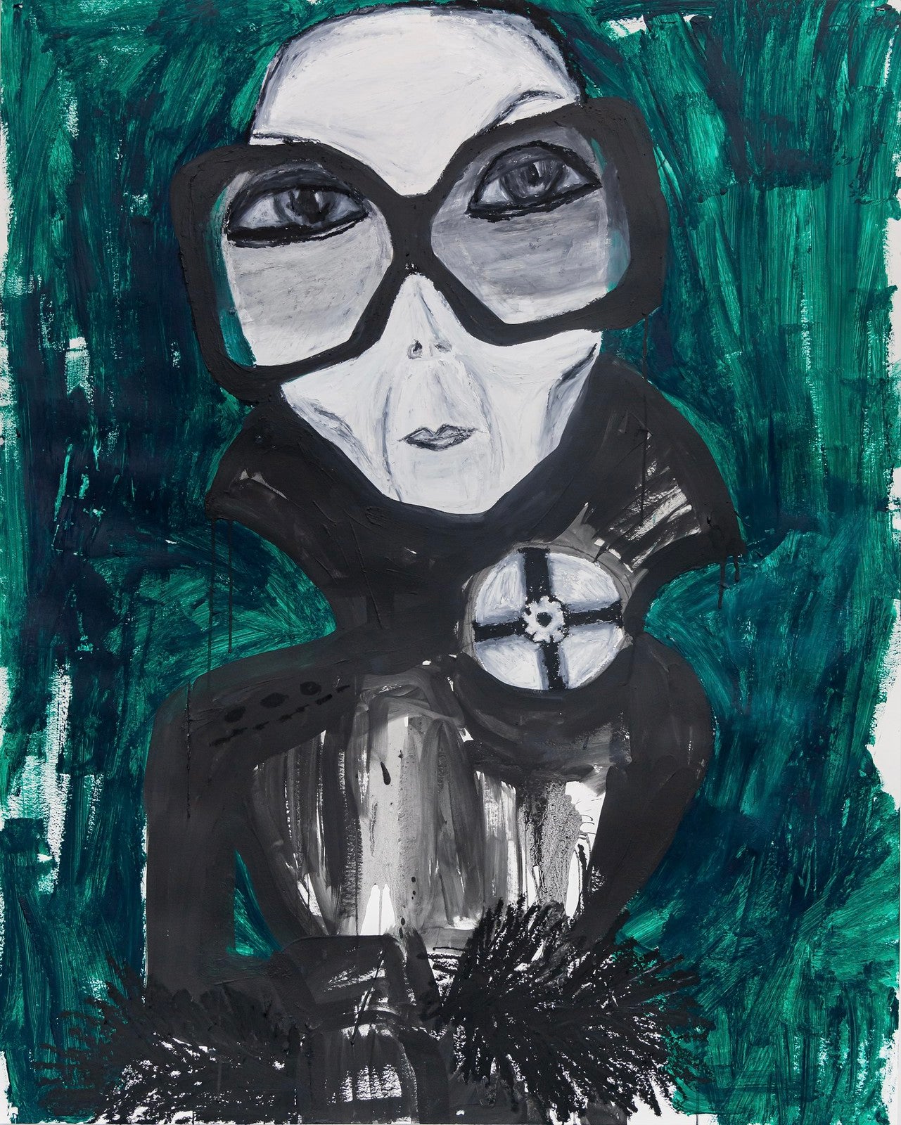 LADY LEE 5 x 4 ft | 152 x 122 cm Charcoal, oil sticks, acrylic and pigment powder 2024