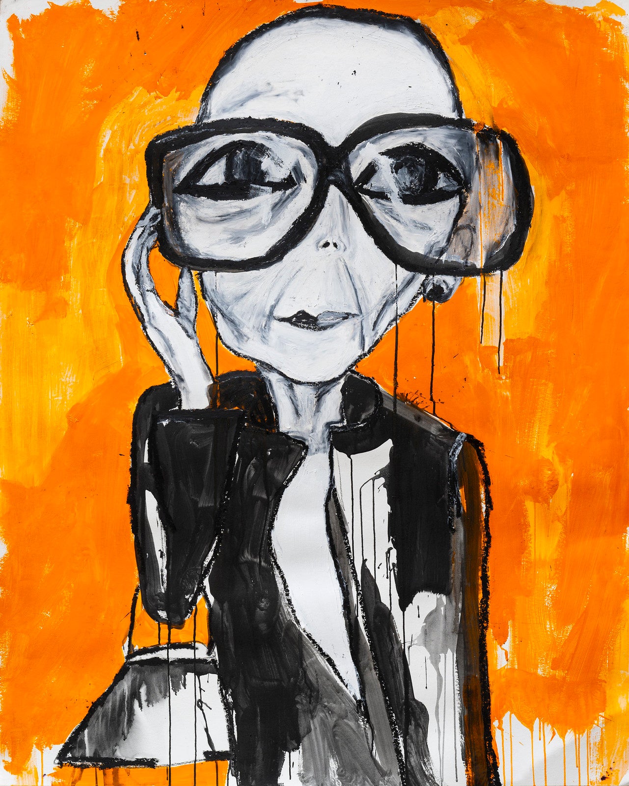 LADY LEE 5 x 4 ft | 152 x 122 cm Charcoal, oil sticks, acrylic and pigment powder 2024