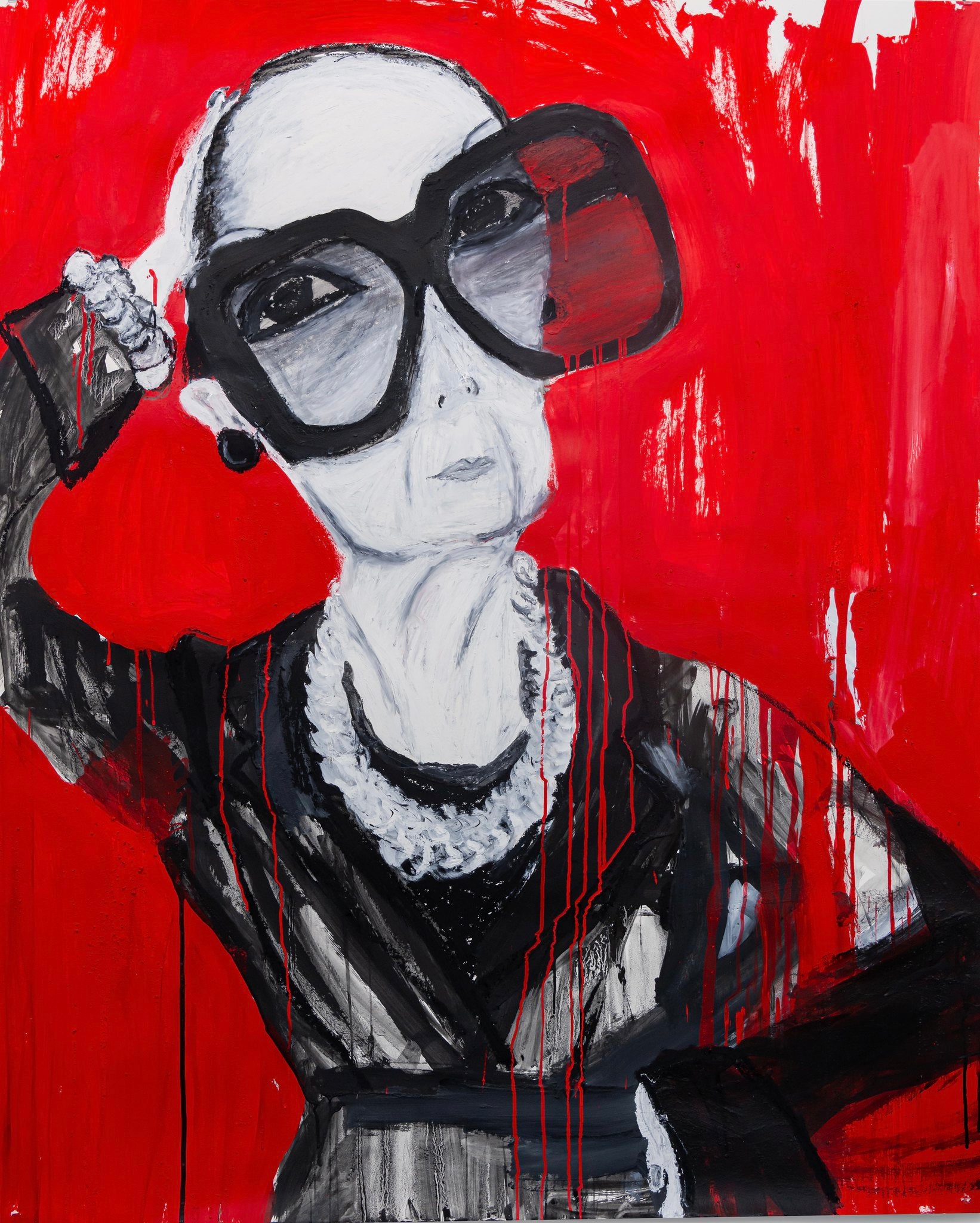 LADY LEE 5 x 4 ft | 152 x 122 cm Charcoal, oil sticks, acrylic and pigment powder 2024
