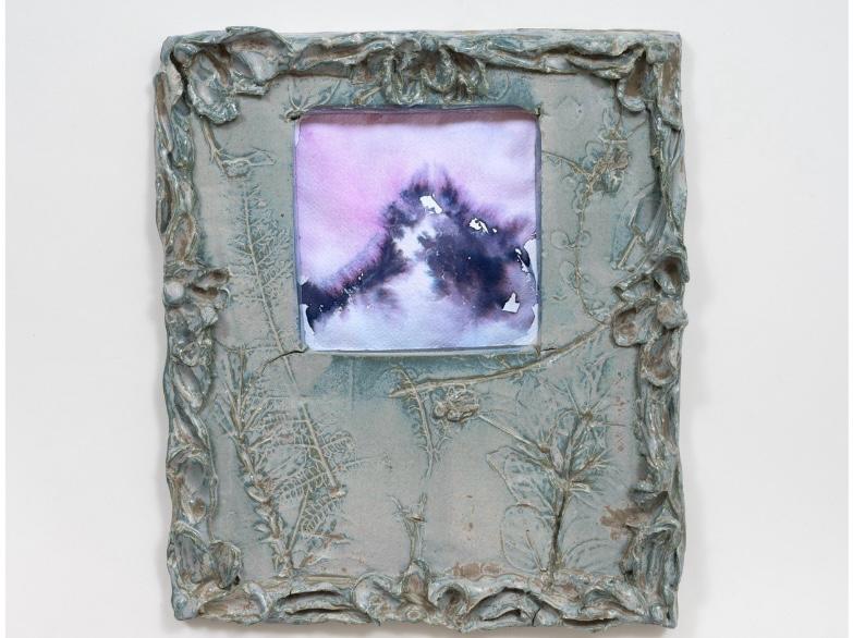 Somebody's Watching Me, 2026 Stoneware, glaze; watercolour on paper h 34 x 29 cm h 24,38 x 11,41 in