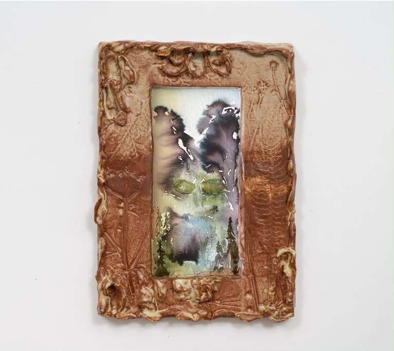 Yamabiko, 2026 Stoneware, glaze; watercolour on paper h 28 x 20 cm h 11,02 x 7,87 in
